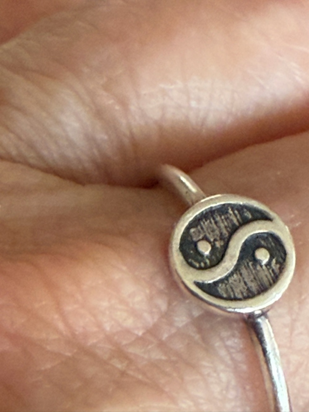 Silver Yin Yang Ring size 7.5